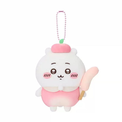 Japan ChiiKawa Fruit Series | ChiiKawa Hachiware Usagi Momonga Kurimanju Rakko Shisa Wearing Fruit Costume Cute Plush Doll Keychain - Kawaii items Room Decoration Doll