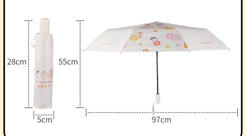 ChiiKawa X Miniso | ChiiKawa Hachiware Usagi Momonga Cute Automatic Folding Umbrella - Kawaii Items Room Decoration