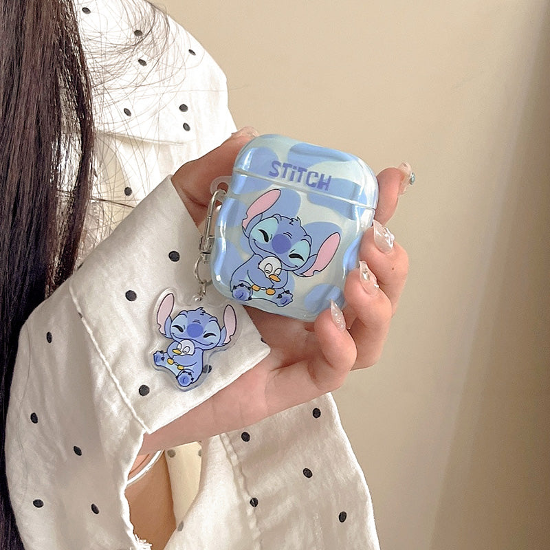 Japanese Cartoon Cute Stitch with Baby Duck | AirPods AirPodsPro AirPods3 AirPods4 Case