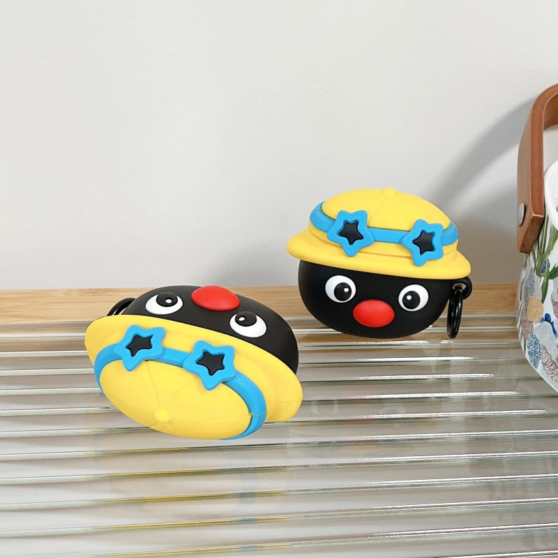 Japanese Cartoon Cute Black Penguin | Penguin with Hat & Sunglass - AirPods AirPodsPro AirPods3 AirPods4 Case KawaiiGiftLand
