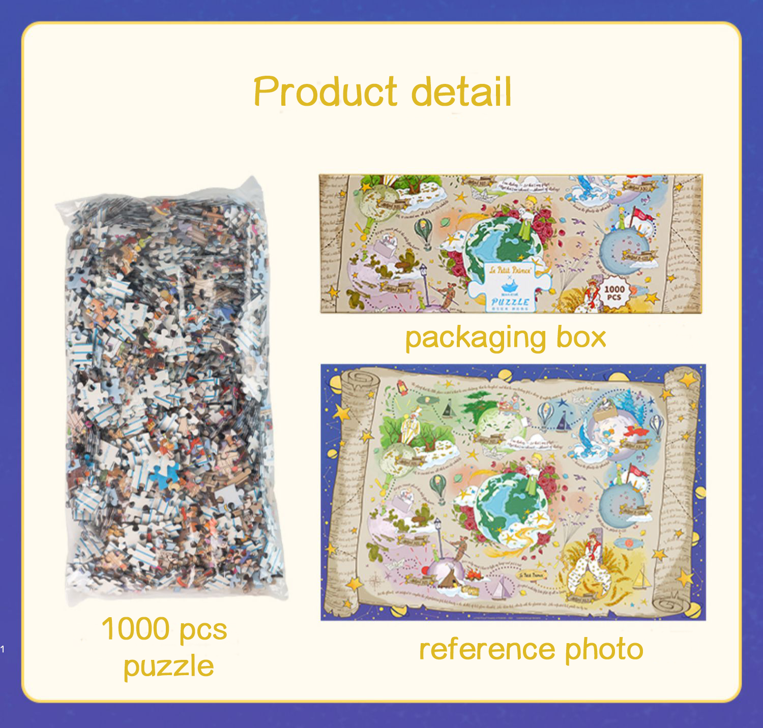 Momicafe 1000pcs Jigsaw Puzzle - Le Petit Prince - Reach for The Stars | Kawaii Cute Creative Gift