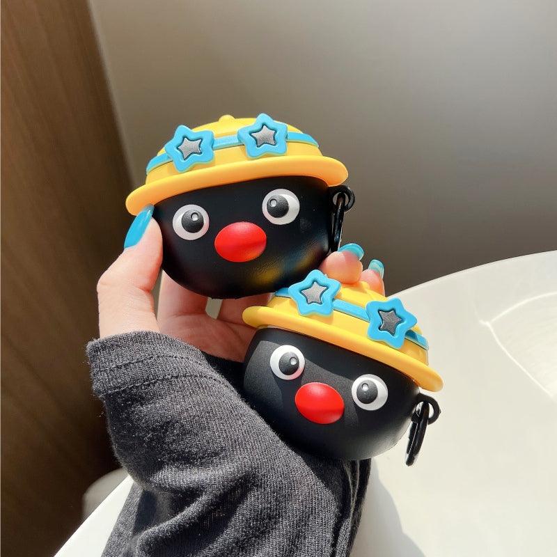 Japanese Cartoon Cute Black Penguin | Penguin with Hat & Sunglass - AirPods AirPodsPro AirPods3 AirPods4 Case KawaiiGiftLand