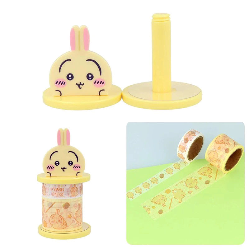 Japan ChiiKawa | ChiiKawa Hachiware Usagi Momonga Cute Icon Masking Tape and Wood Tape Stand - Kawaii items Room Decoration