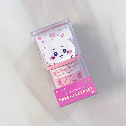 Japan ChiiKawa | ChiiKawa Hachiware Usagi Momonga Cute Icon Masking Tape and Wood Tape Stand - Kawaii items Room Decoration