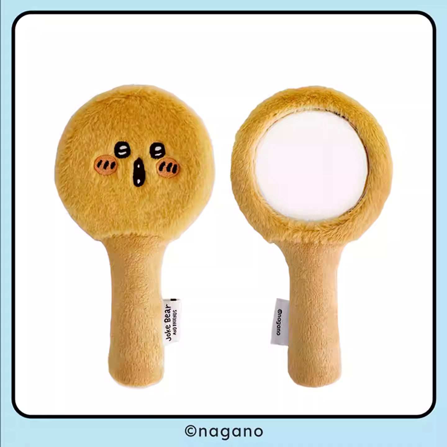 Joker Bear X Miniso | Joker Bear Pug Moguracorokke Plush Doll Hand Mirror - Kawaii items Room Decoration