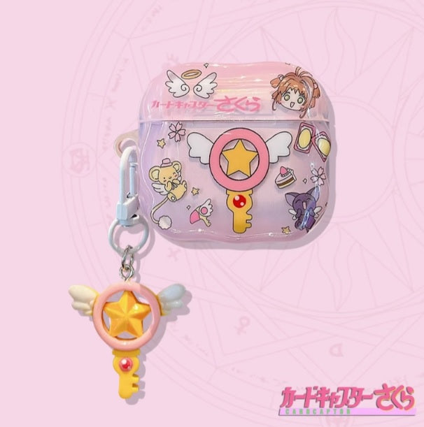 Japanese Cartoon CardCaptor Sakura | Drawing Cerberus & Magic Wand Stick - AirPods AirPodsPro AirPods3 AirPods4 Case