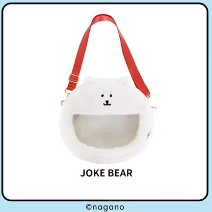 Joker Bear X Miniso | Joker Bear Pug Moguracorokke Plush Doll Clear Cross Body Bag - Kawaii items Room Decoration
