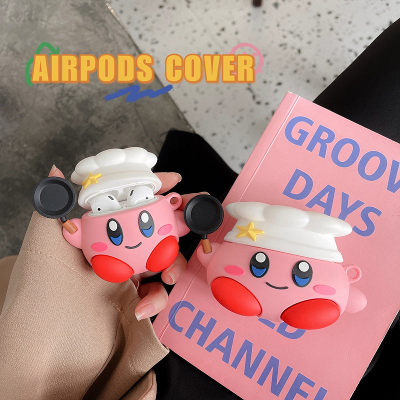 Japanese Cartoon Kirby Adventure | Cosplay Part 1 Chef Buger Shark Hangyodon Jigglypuff - AirPods AirPodsPro AirPods3 AirPods4 Case