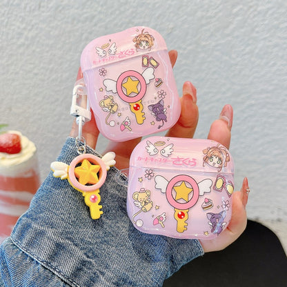 Japanese Cartoon CardCaptor Sakura | Drawing Cerberus & Magic Wand Stick - AirPods AirPodsPro AirPods3 AirPods4 Case
