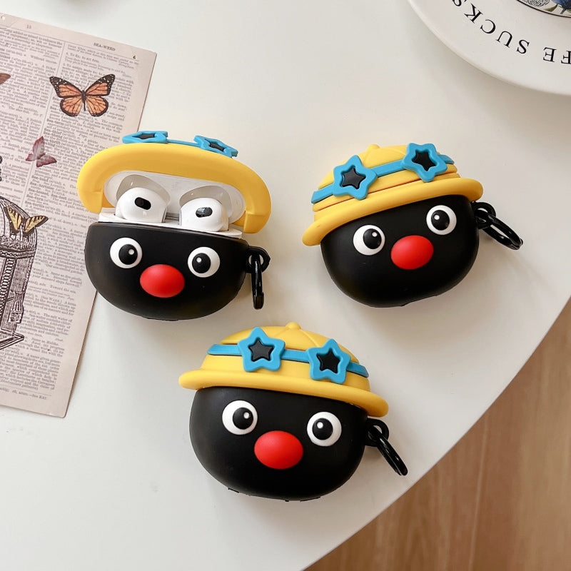 Japanese Cartoon Cute Black Penguin | Penguin with Hat & Sunglass - AirPods AirPodsPro AirPods3 AirPods4 Case