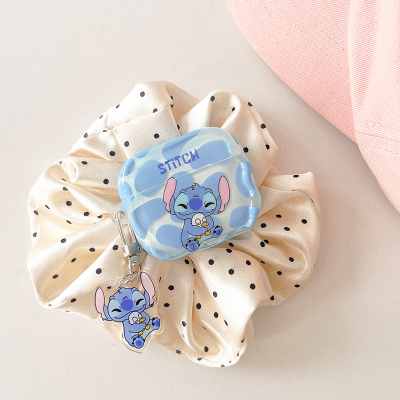 Japanese Cartoon Cute Stitch with Baby Duck | AirPods AirPodsPro AirPods3 AirPods4 Case KawaiiGiftLand