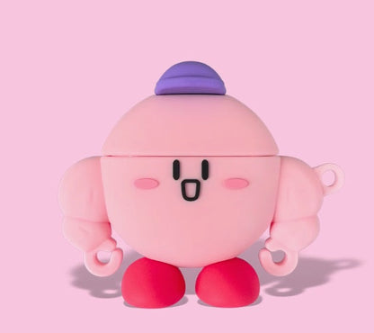 Japanese Cartoon Kirby Adventure | Cosplay Part 2 Red Hat Cat Headphone Muscle Square - AirPods AirPodsPro AirPods3 AirPods4 Case KawaiiGiftLand