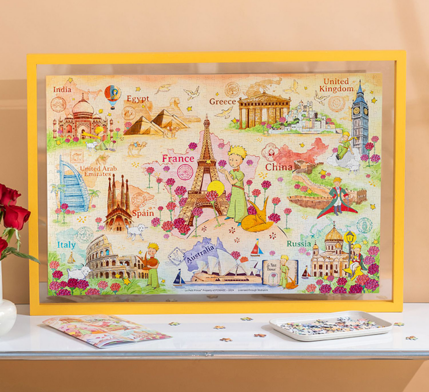 Momicafe 1000pcs Jigsaw Puzzle - Le Petit Prince - Sunset and Rose Famous Building | Kawaii Cute Creative Gift