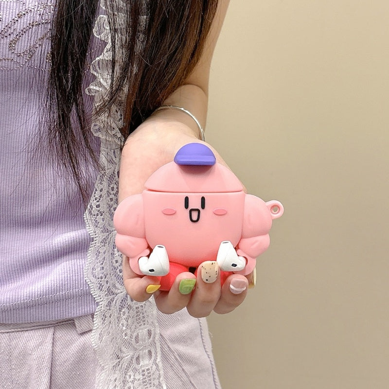 Japanese Cartoon Kirby Adventure | Cosplay Part 2 Red Hat Cat Headphone Muscle Square - AirPods AirPodsPro AirPods3 AirPods4 Case KawaiiGiftLand