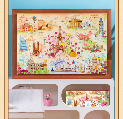 Momicafe 1000pcs Jigsaw Puzzle - Le Petit Prince - Sunset and Rose Famous Building | Kawaii Cute Creative Gift