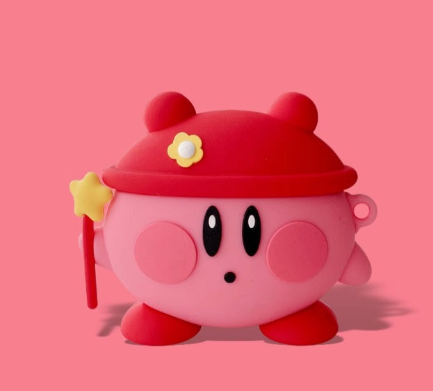 Japanese Cartoon Kirby Adventure | Cosplay Part 2 Red Hat Cat Headphone Muscle Square - AirPods AirPodsPro AirPods3 AirPods4 Case KawaiiGiftLand