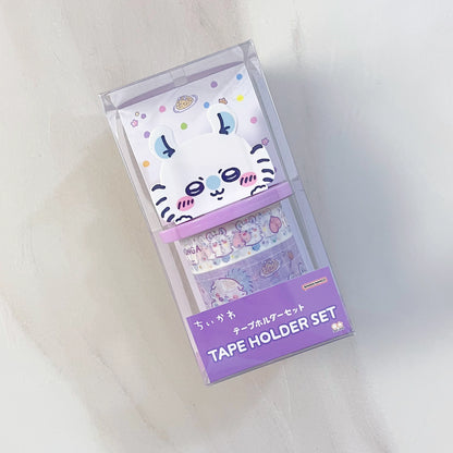 Japan ChiiKawa | ChiiKawa Hachiware Usagi Momonga Cute Icon Masking Tape and Wood Tape Stand - Kawaii items Room Decoration