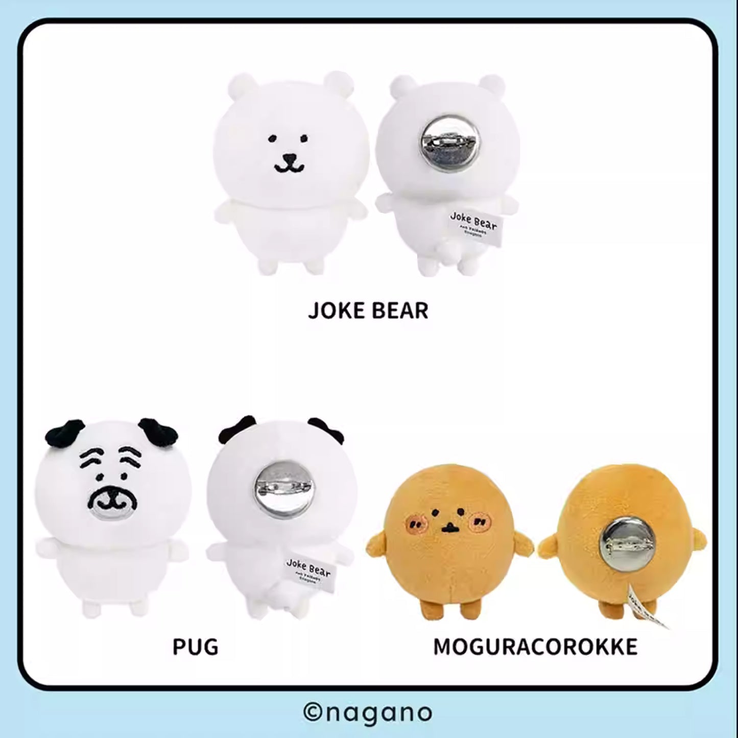 Joker Bear X Miniso | Joker Bear Pug Moguracorokke Plush Doll Badge - Kawaii items Room Decoration