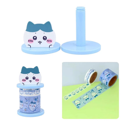 Japan ChiiKawa | ChiiKawa Hachiware Usagi Momonga Cute Icon Masking Tape and Wood Tape Stand - Kawaii items Room Decoration