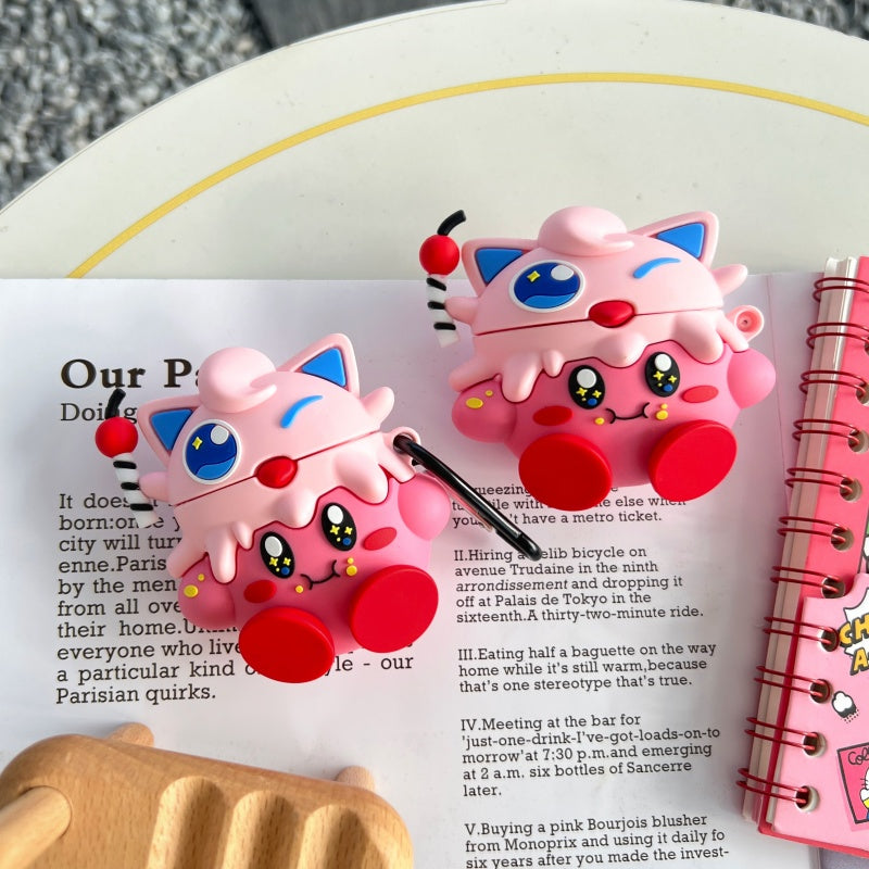 Japanese Cartoon Kirby Adventure | Cosplay Part 1 Chef Buger Shark Hangyodon Jigglypuff - AirPods AirPodsPro AirPods3 AirPods4 Case KawaiiGiftLand