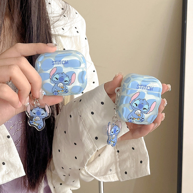 Japanese Cartoon Cute Stitch with Baby Duck | AirPods AirPodsPro AirPods3 AirPods4 Case