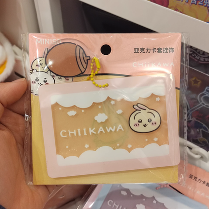 ChiiKawa X Miniso | ChiiKawa Hachiware Usagi Plastic Cardholder with Small Acrylic Accessories - Kawaii Items