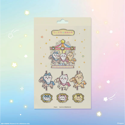 [Per-order] ChiiKawa ChiiKawa Go Round Limited Series | ChiiKawa Hachiware Usagi Cute Stationary Drawing Book & Pen & 3D Sticker - Kawaii items Room Decoration