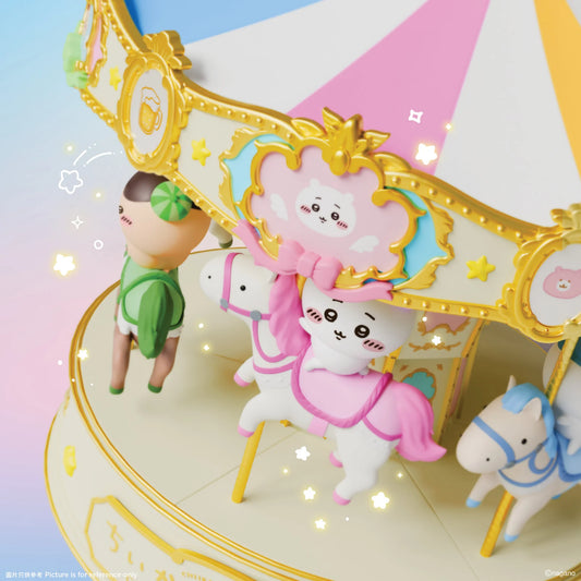 [Pre-order] ChiiKawa ChiiKawa Go Round Limited Series | ChiiKawa Hachiware Usagi Momonga Kurimanju Rakko Riding Carousel Music Box - Kawaii items Room Decoration
