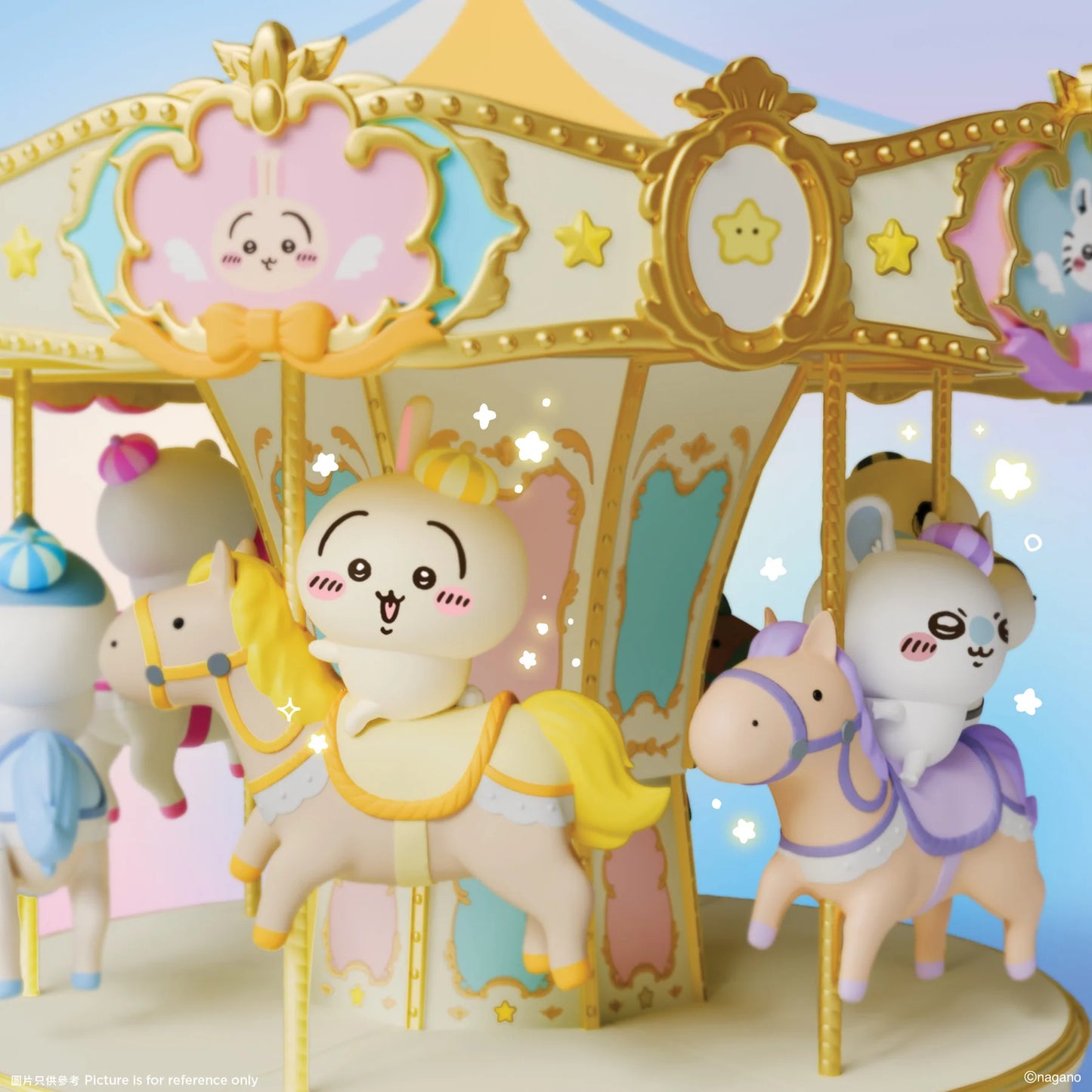 [Pre-order] ChiiKawa ChiiKawa Go Round Limited Series | ChiiKawa Hachiware Usagi Momonga Kurimanju Rakko Riding Carousel Music Box - Kawaii items Room Decoration