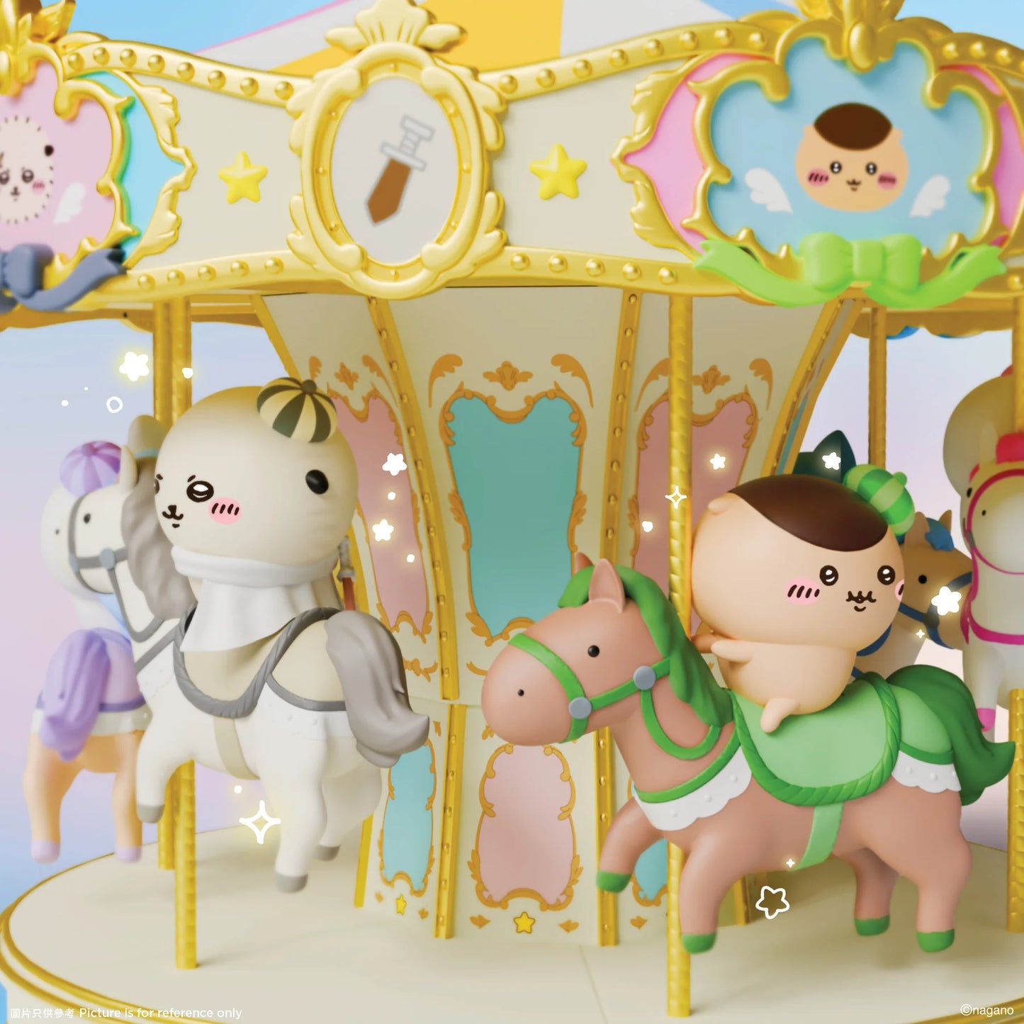 [Pre-order] ChiiKawa ChiiKawa Go Round Limited Series | ChiiKawa Hachiware Usagi Momonga Kurimanju Rakko Riding Carousel Music Box - Kawaii items Room Decoration