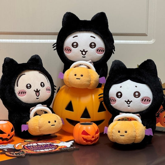 ChiiKawa X Miniso | ChiiKawa Hachiware Usagi Halloween Black Cat Plush Doll Kawaii items Room Decoration doll