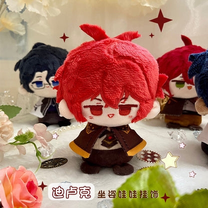 Game Character Genshin Keychain | Diluc Pantalone Kaeya Alberich Shikanoin Heizou Cute Kawaii 12cm Doll - Cute Kawaii Item