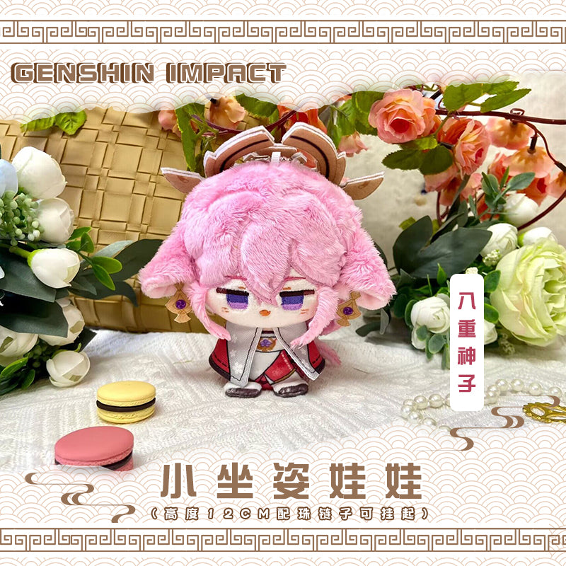 Game Character Genshin Keychain | Yae Miko Raiden Shogun Ganyu Hu Tao Cute Kawaii 12cm Doll - Cute Kawaii Item