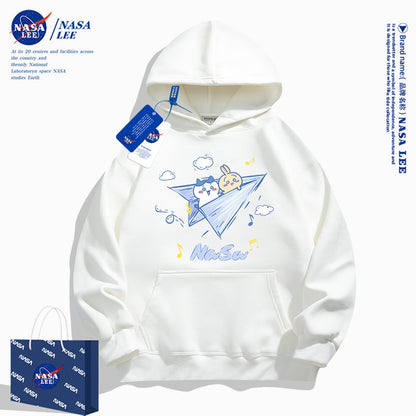 Japanese Cartoon ChiiKawa Casual Style Hoodie Series | Hachiware Usagi on Paper Airplane - Kawaii Fashion Items