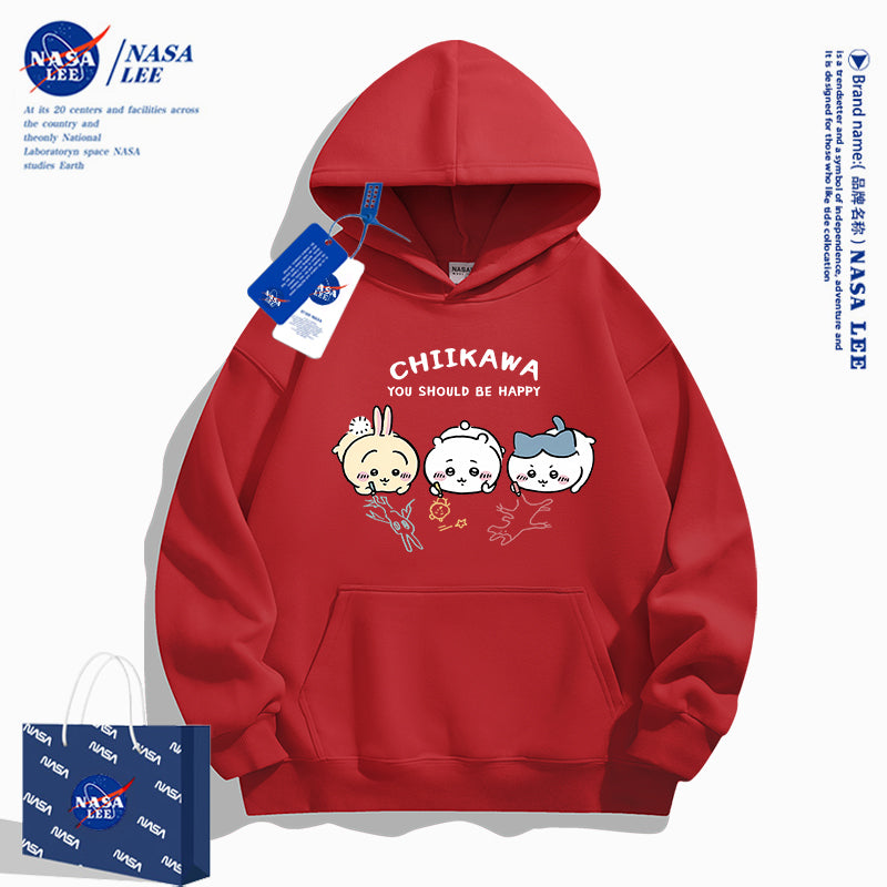 Japanese Cartoon ChiiKawa Casual Style Hoodie Series | Chiikawa Hachiware Usagi Drawing on Floor - Kawaii Fashion Items