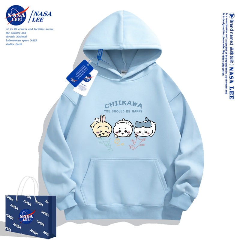 Japanese Cartoon ChiiKawa Casual Style Hoodie Series | Chiikawa Hachiware Usagi Drawing on Floor - Kawaii Fashion Items