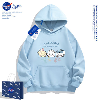 Japanese Cartoon ChiiKawa Casual Style Hoodie Series | Chiikawa Hachiware Usagi Drawing on Floor - Kawaii Fashion Items