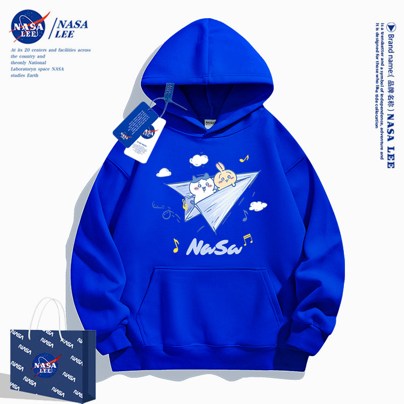 Japanese Cartoon ChiiKawa Casual Style Hoodie Series | Hachiware Usagi on Paper Airplane - Kawaii Fashion Items