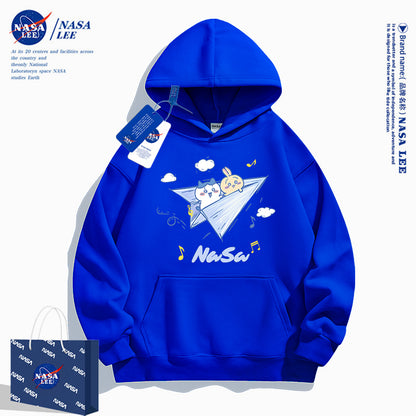 Japanese Cartoon ChiiKawa Casual Style Hoodie Series | Hachiware Usagi on Paper Airplane - Kawaii Fashion Items