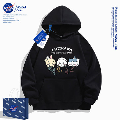 Japanese Cartoon ChiiKawa Casual Style Hoodie Series | Chiikawa Hachiware Usagi Drawing on Floor - Kawaii Fashion Items