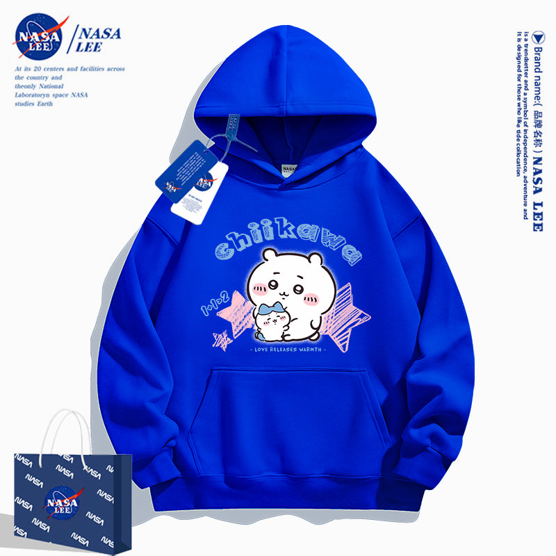 Japanese Cartoon ChiiKawa Casual Style Hoodie Series | Big Chiikawa with Small Hachiware - Kawaii Fashion Items