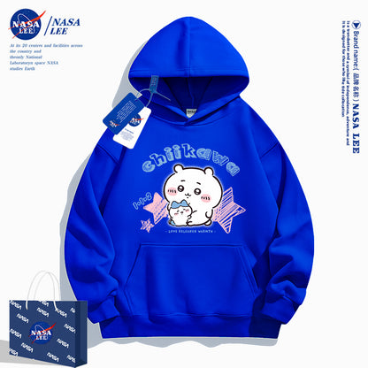 Japanese Cartoon ChiiKawa Casual Style Hoodie Series | Big Chiikawa with Small Hachiware - Kawaii Fashion Items