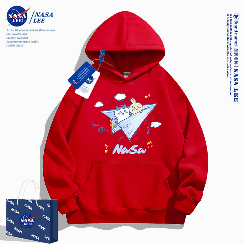 Japanese Cartoon ChiiKawa Casual Style Hoodie Series | Hachiware Usagi on Paper Airplane - Kawaii Fashion Items