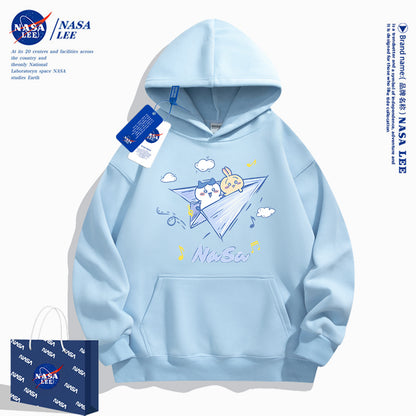 Japanese Cartoon ChiiKawa Casual Style Hoodie Series | Hachiware Usagi on Paper Airplane - Kawaii Fashion Items