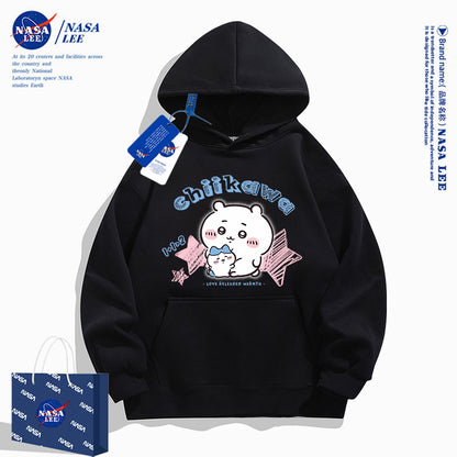 Japanese Cartoon ChiiKawa Casual Style Hoodie Series | Big Chiikawa with Small Hachiware - Kawaii Fashion Items