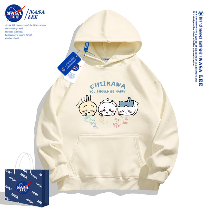 Japanese Cartoon ChiiKawa Casual Style Hoodie Series | Chiikawa Hachiware Usagi Drawing on Floor - Kawaii Fashion Items