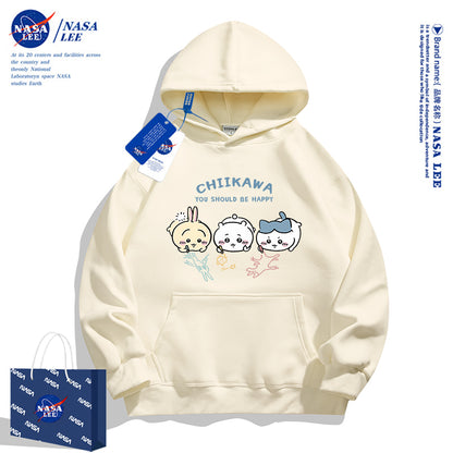 Japanese Cartoon ChiiKawa Casual Style Hoodie Series | Chiikawa Hachiware Usagi Drawing on Floor - Kawaii Fashion Items
