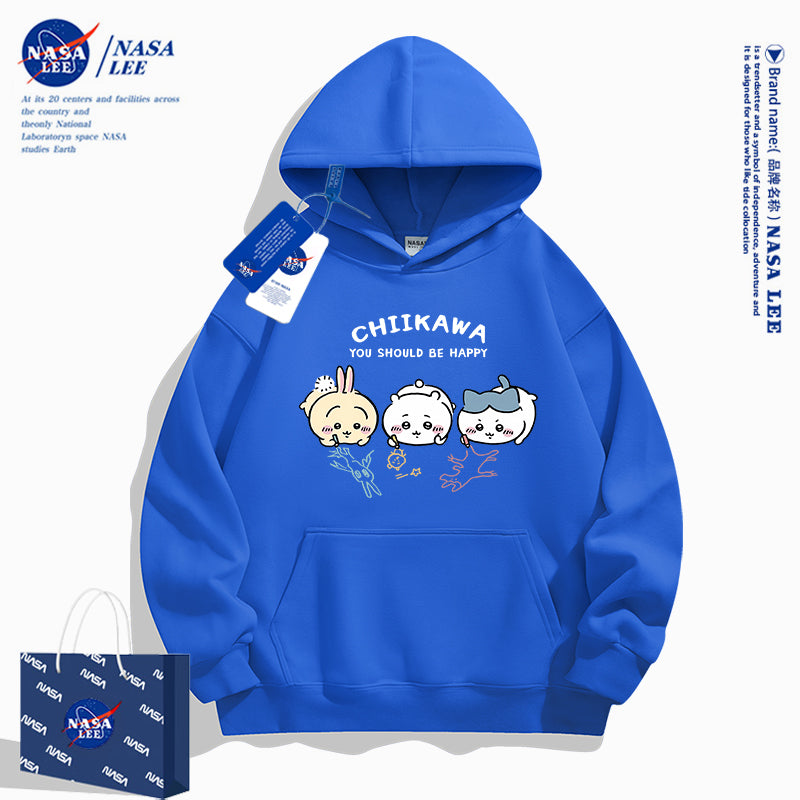 Japanese Cartoon ChiiKawa Casual Style Hoodie Series | Chiikawa Hachiware Usagi Drawing on Floor - Kawaii Fashion Items