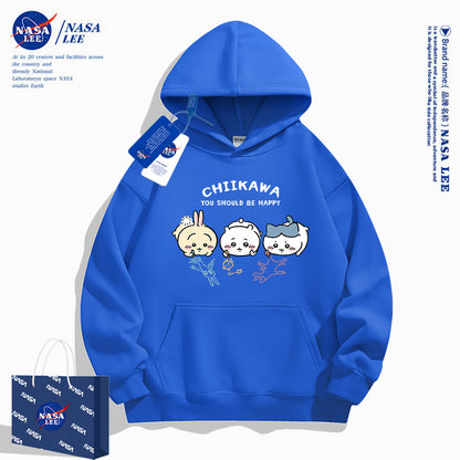 Japanese Cartoon ChiiKawa Casual Style Hoodie Series | Chiikawa Hachiware Usagi Drawing on Floor - Kawaii Fashion Items