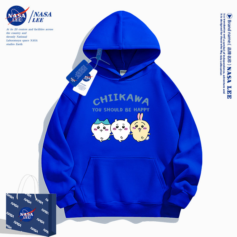 Japanese Cartoon ChiiKawa Casual Style Hoodie Series | Chiikawa Hachiware Usagi You Should Be Happy - Kawaii Fashion Items